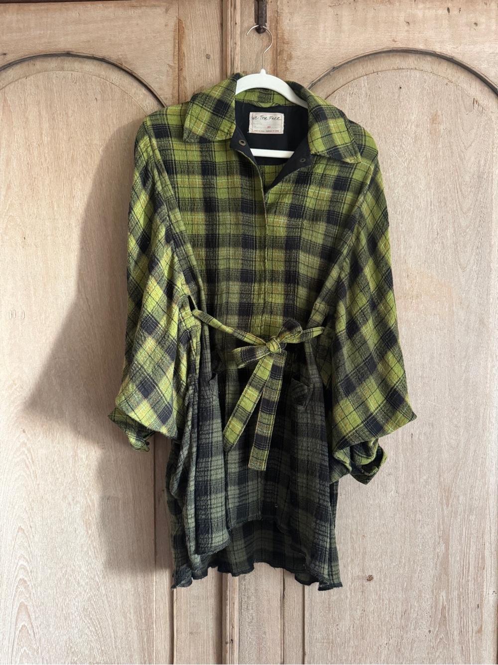 Plaid Green Belted Women's Tunic